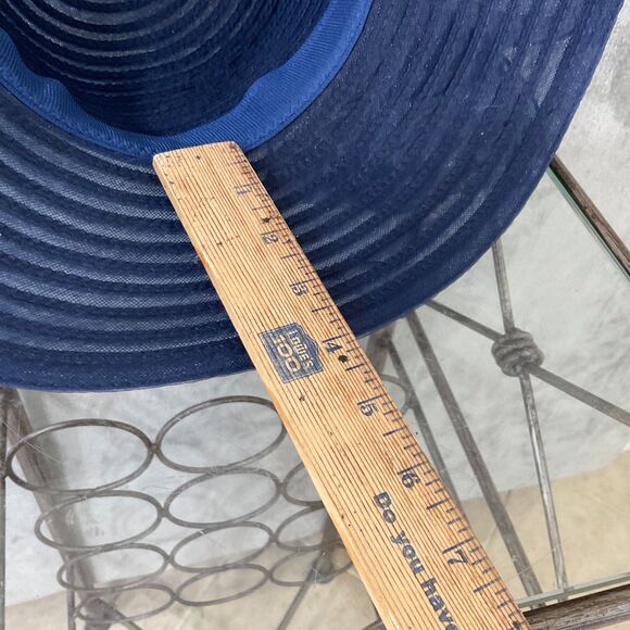 Forbusite Wide Brim Hat OS adjustable with w Large Bow Derby Church Navy blue - Picture 4 of 8